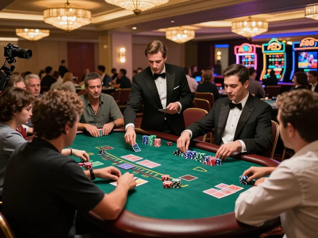 Players enjoying a dynamic game of blackjack at AF88 casino, showcasing excitement and strategic gameplay.