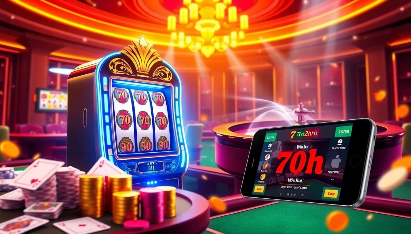 Experience the thrill of 7hh casino gaming with vibrant slot machines and roulette tables.