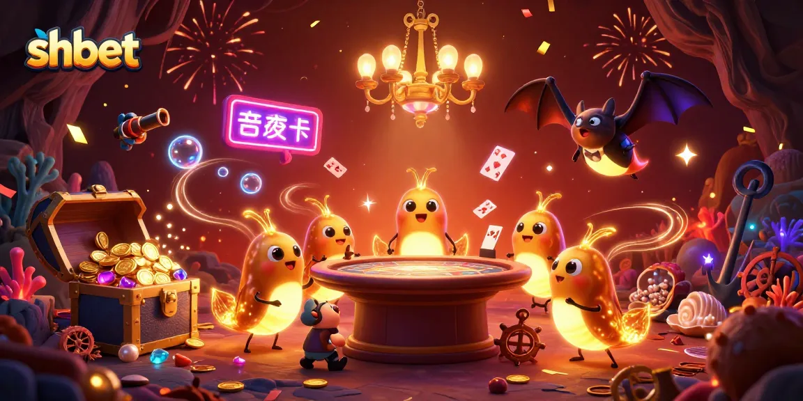 Experience the excitement of shbet in a vibrant casino scene filled with glowworms and treasure!