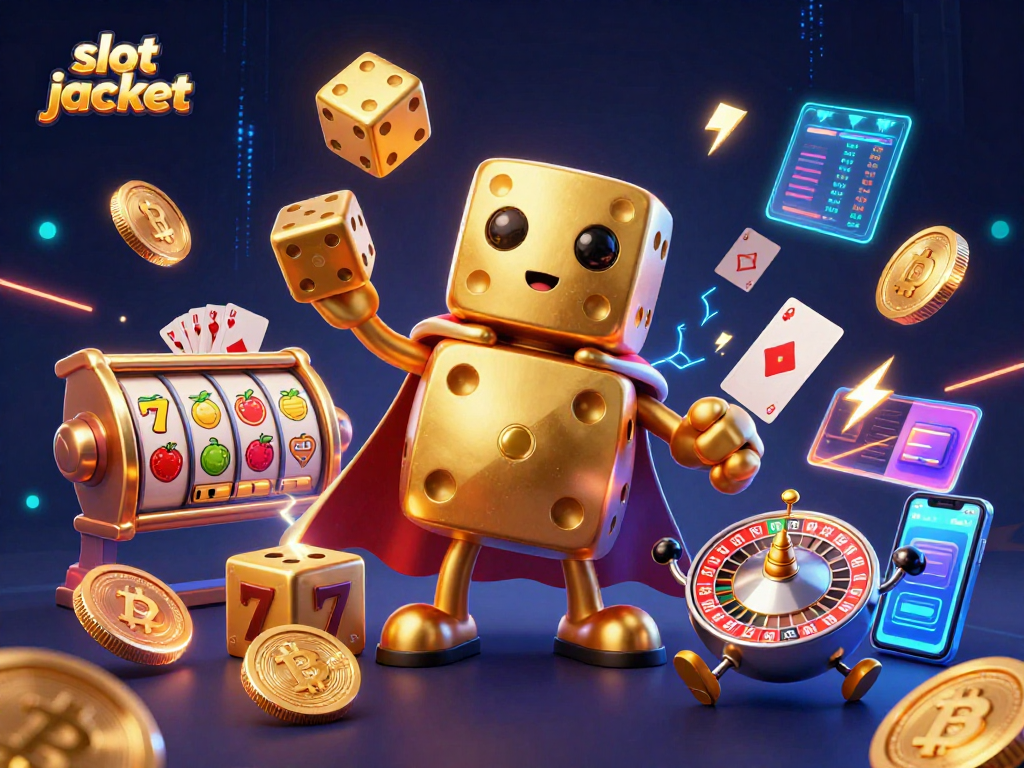 Celebrate a thrilling slot jackpot experience with vibrant 3D characters and dynamic casino elements.
