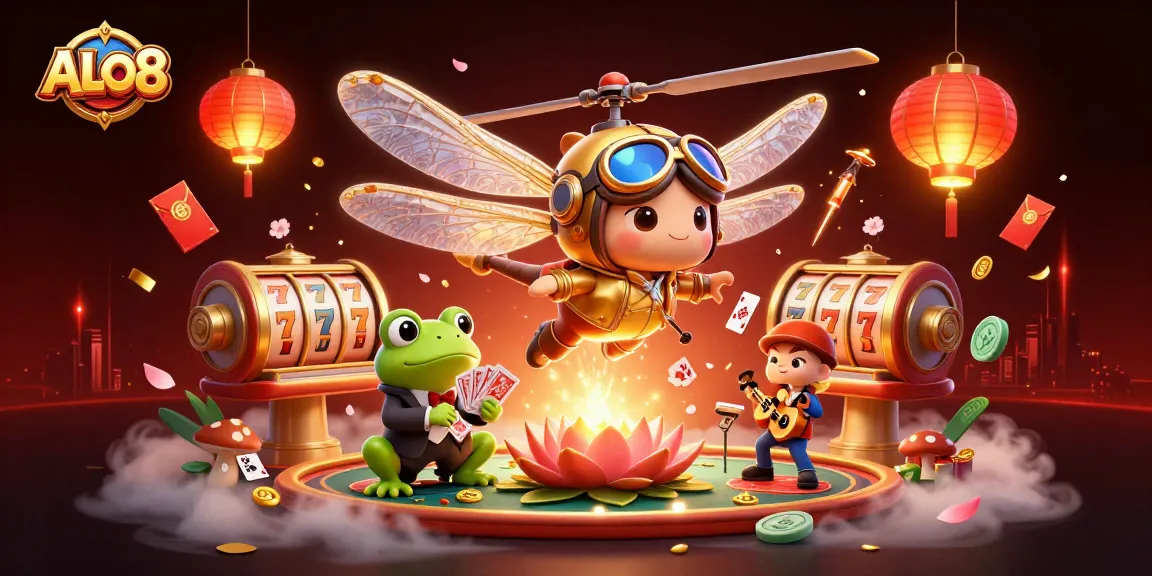 Experience winning at ALO8 with vibrant 3D casino elements and engaging characters in a lively atmosphere.