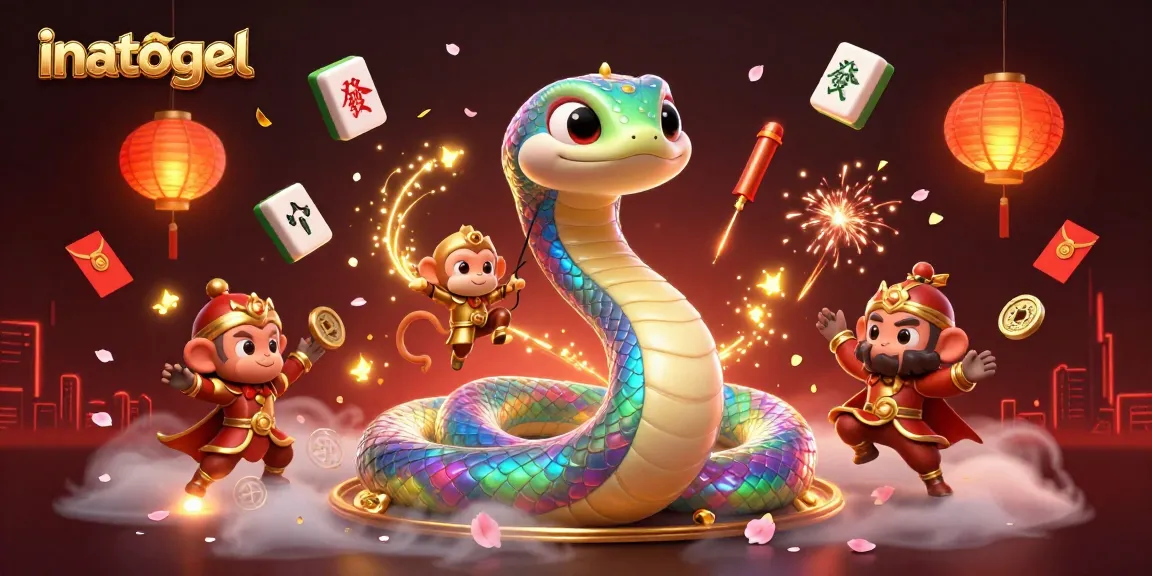 Inatogel menunjukkan kemenangan dengan simbol keberuntungan dan hiburan casino di latar belakang yang bercahaya.