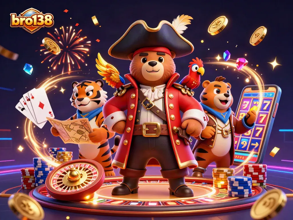 Engage in thrilling casino adventures with bro138, featuring vibrant characters and exciting game elements.
