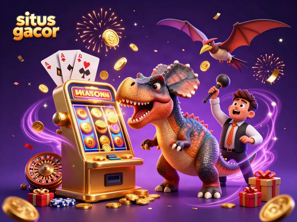 Menang jackpot di situs gacor dengan pachycephalosaurus dan mesin slot berkilau.