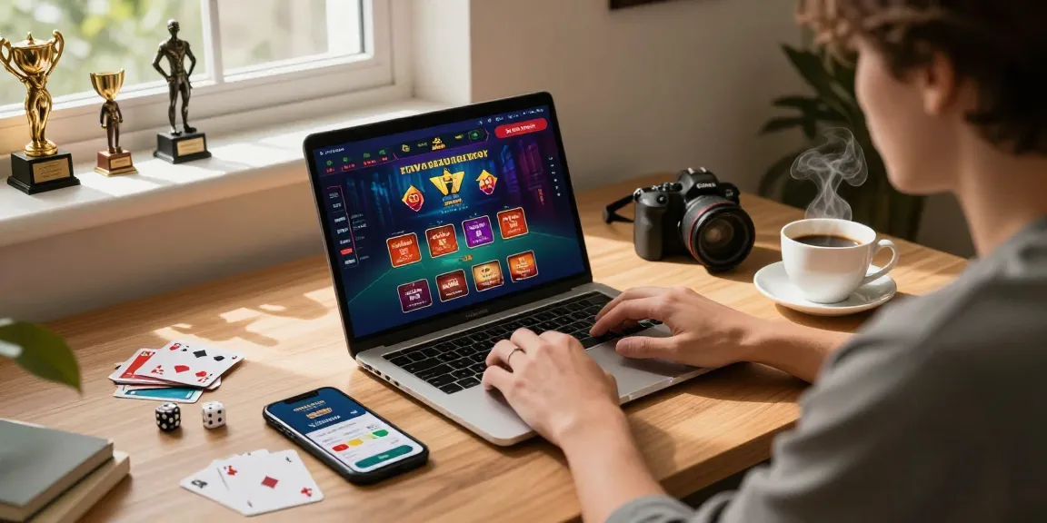 Engaging moment at credit card casinos UK with a player enjoying online gameplay, laptop and credit card options visible.