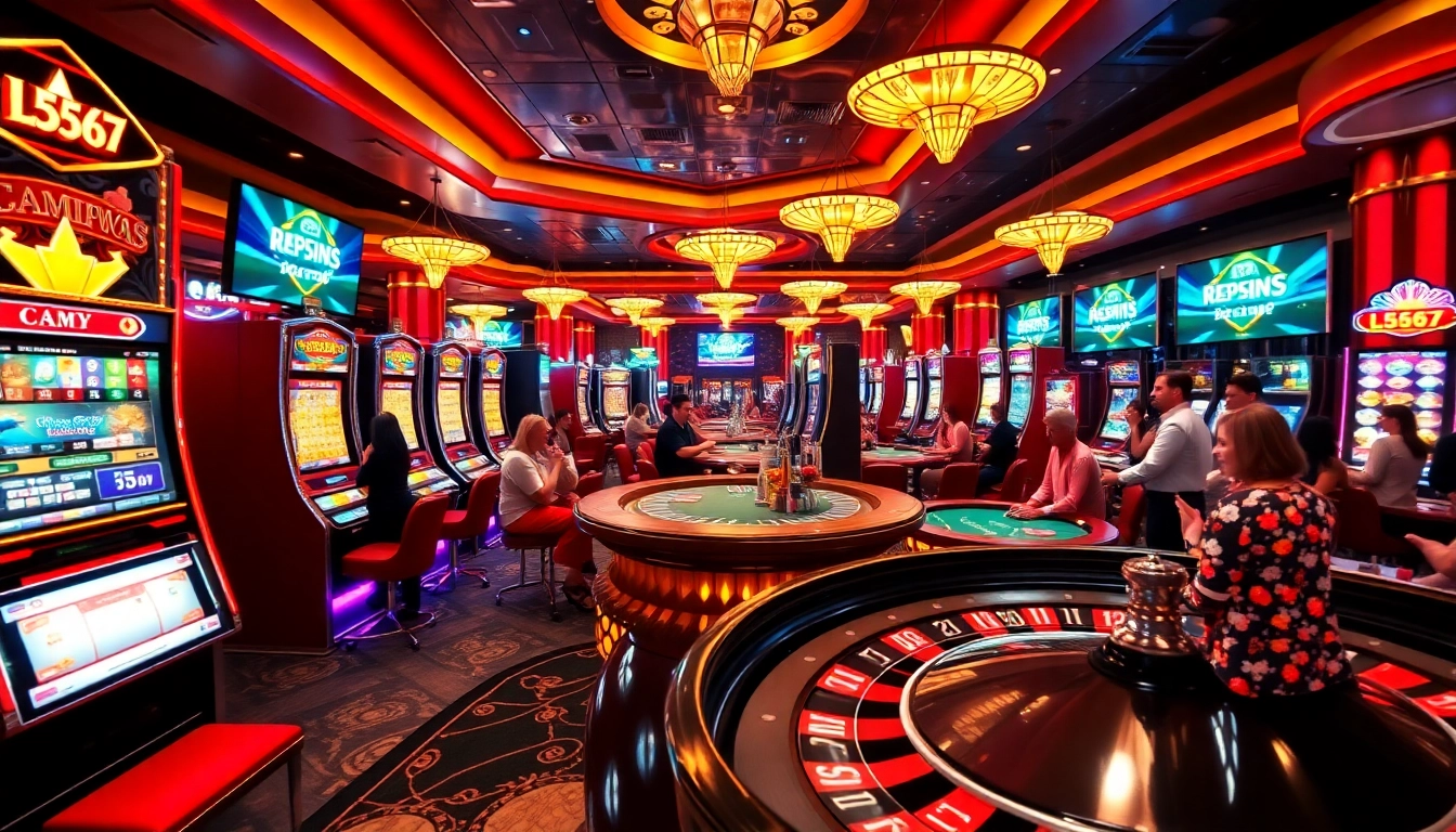 Players at L567 enjoy exciting slot machines and poker tables in a vibrant online casino atmosphere.