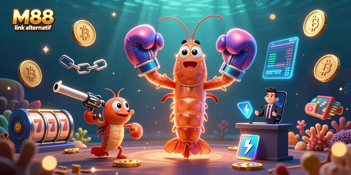 Bet on M88 link alternatif with vibrant casino elements and dynamic characters in action.