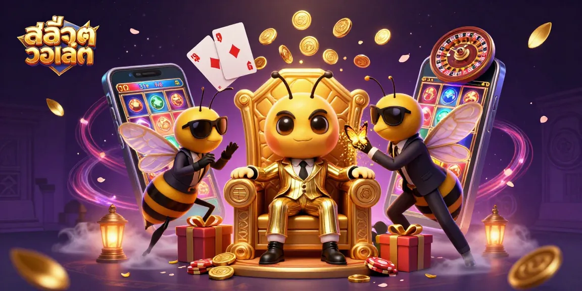 Play สล็อตวอเลท with a vibrant 3D casino scene filled with excitement and winning potential.