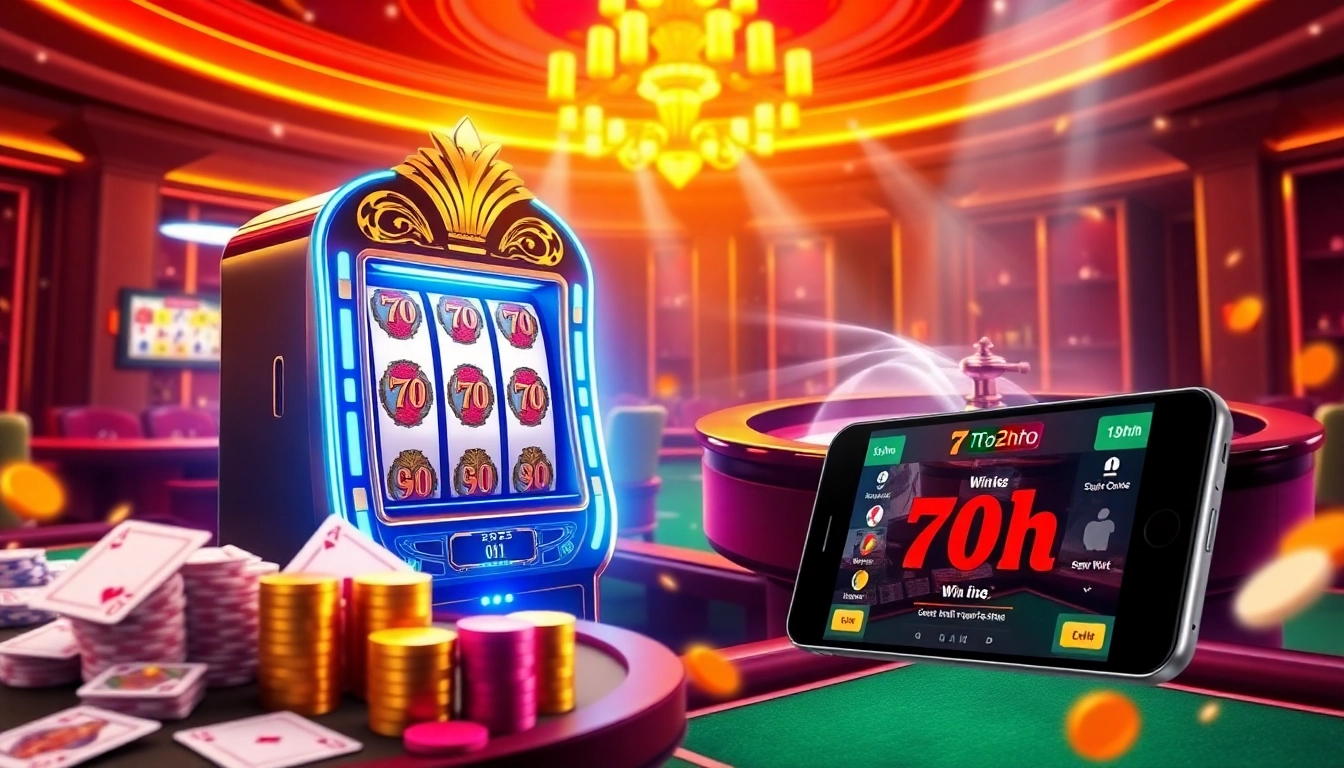 Experience the thrill of 7hh casino gaming with vibrant slot machines and roulette tables.
