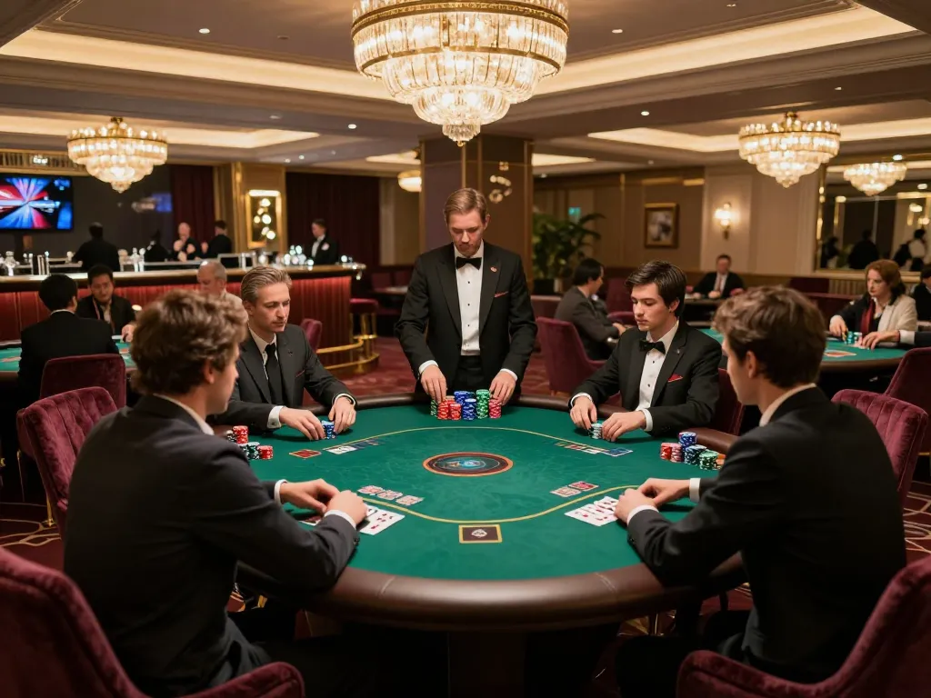 Exciting poker gameplay at 98win's elegant VIP area, showcasing high-stakes action and exclusive atmosphere.