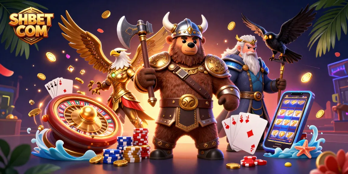 Experience thrilling gameplay with SHBET COM in this dynamic casino illustration full of excitement.