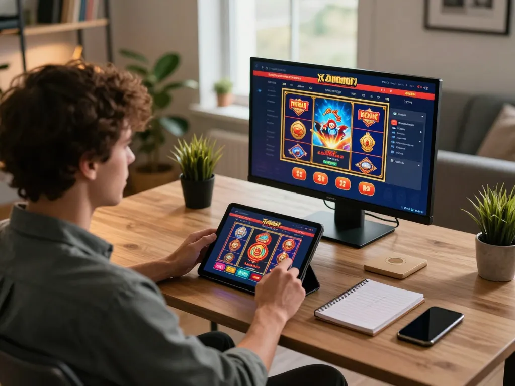 Engaging online gaming experience at casinos not on gamstop featuring vibrant slot game display.