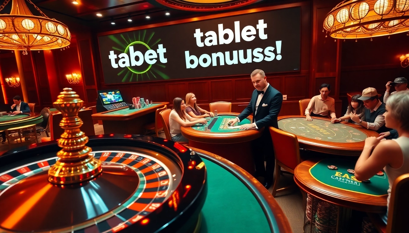 Engaging players at the casino utilize tabet bonuses while enjoying poker and roulette.