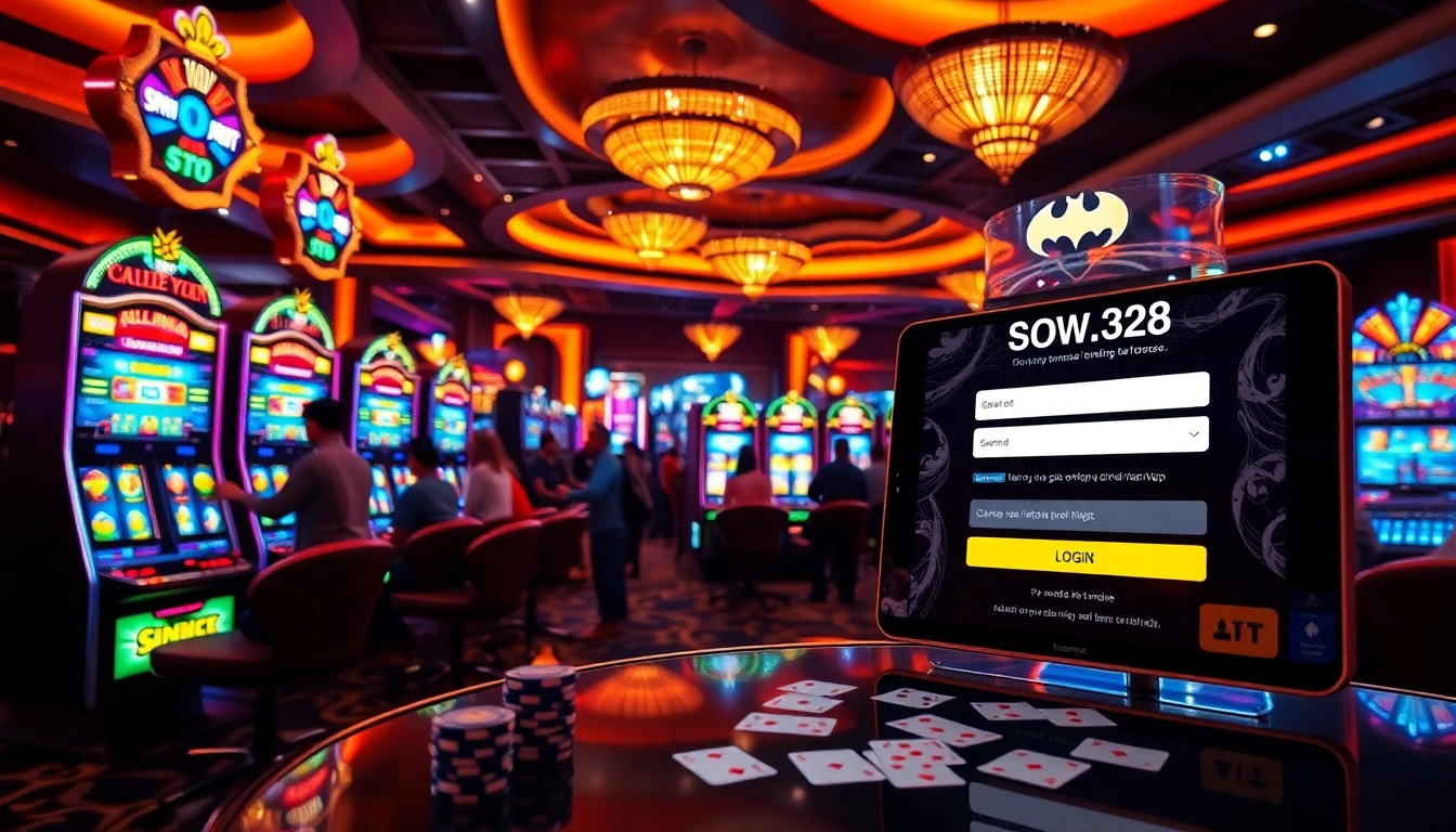 Engage with batman138 login on a vibrant casino floor filled with enthusiastic gamblers.