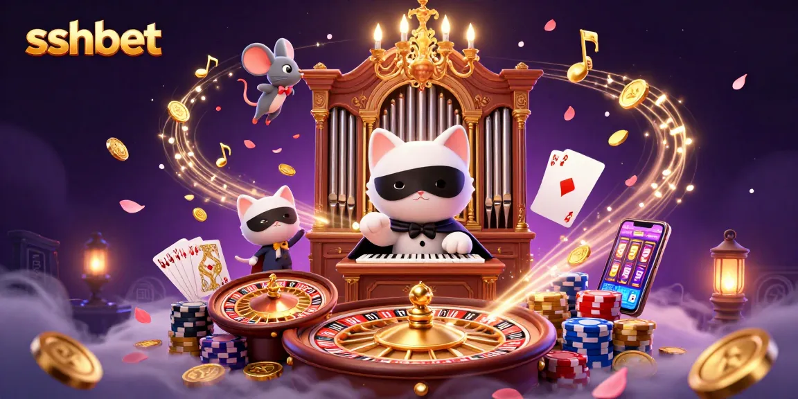 Experience the thrilling world of sshbet with a captivating 3D casino illustration filled with excitement.