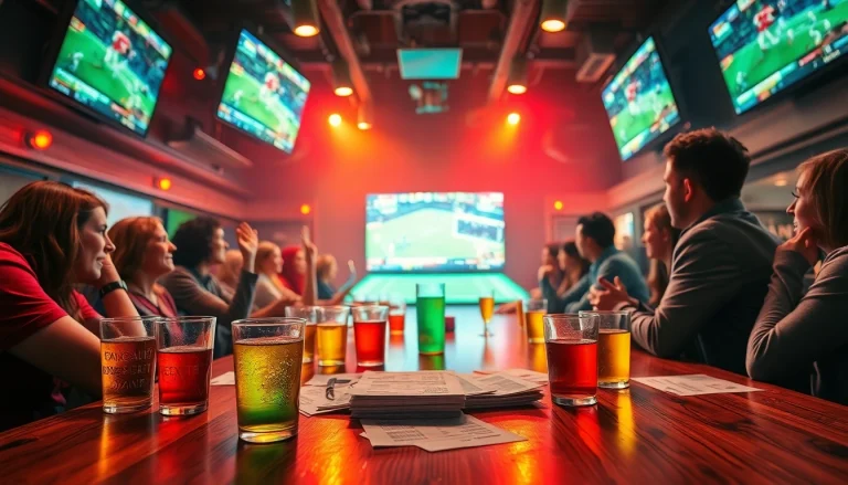 Engaged fans enjoying Sports Betting with live games at a vibrant sports bar atmosphere.