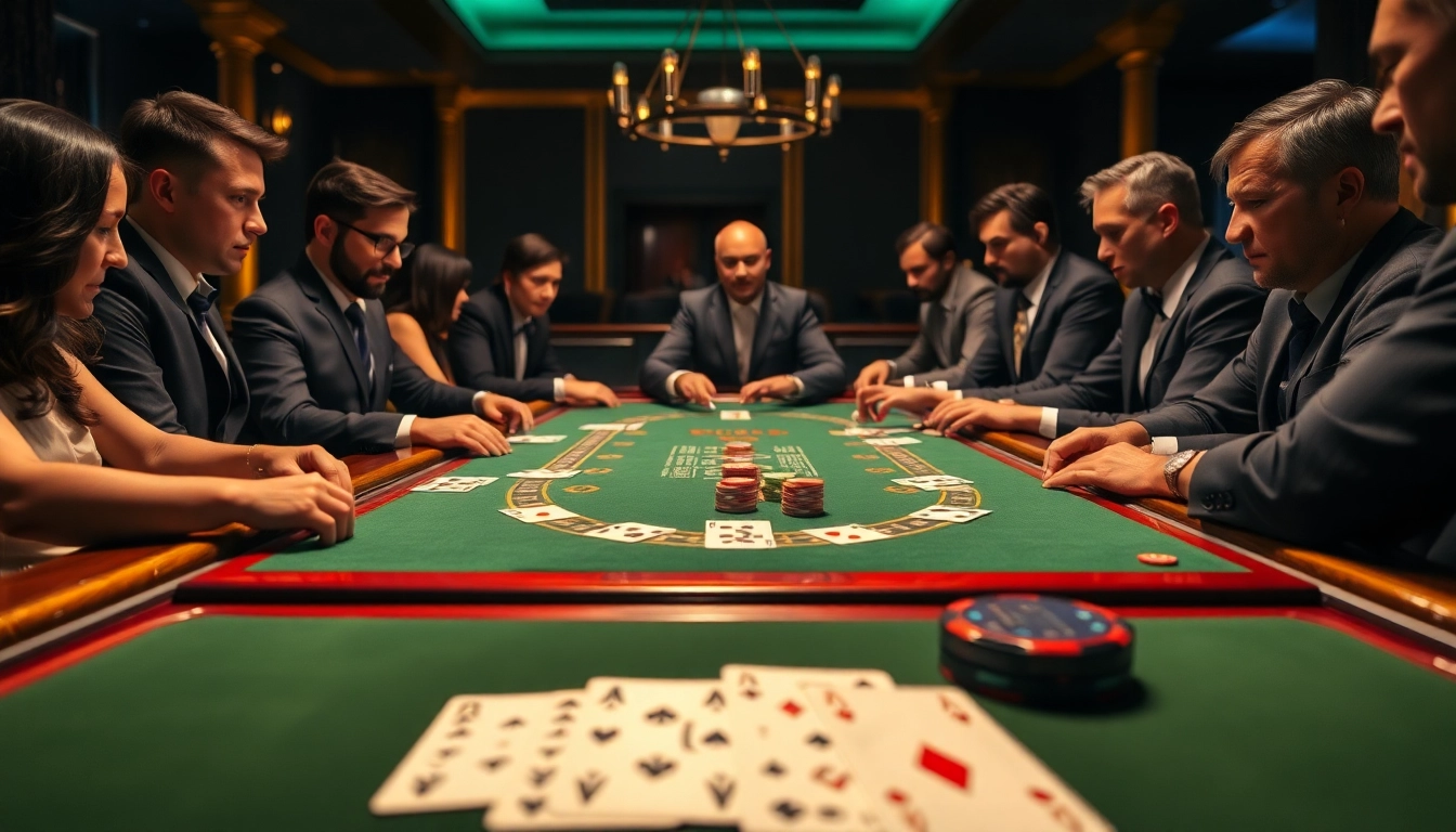 Engaging blackjack casino table where players experience an exciting game atmosphere.