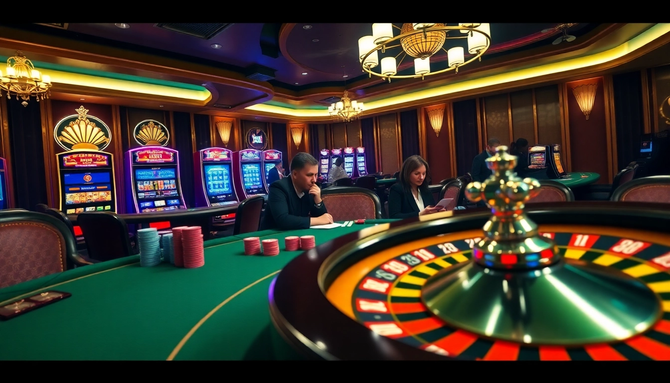 The vibrant interior of https://s8com.net casino with poker and slot machines creating excitement.