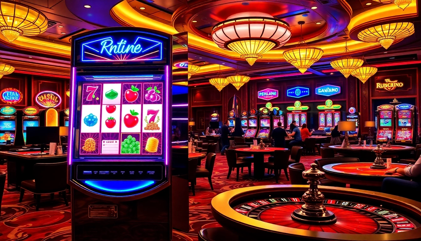 Players engaging with the slot online apiraja88 machine in a luxurious casino setting.