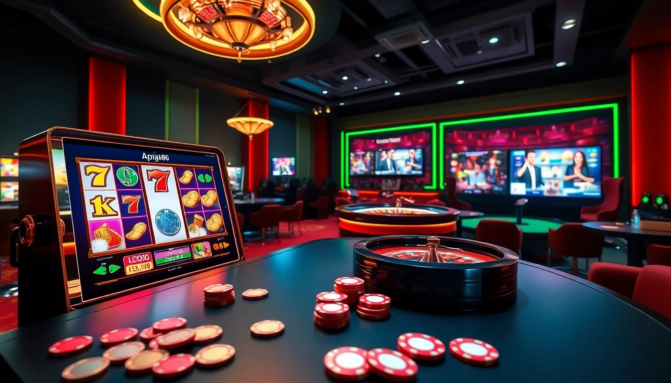 Experience the thrills of slot online apiraja88 with vibrant slot machines and exciting gameplay visuals.