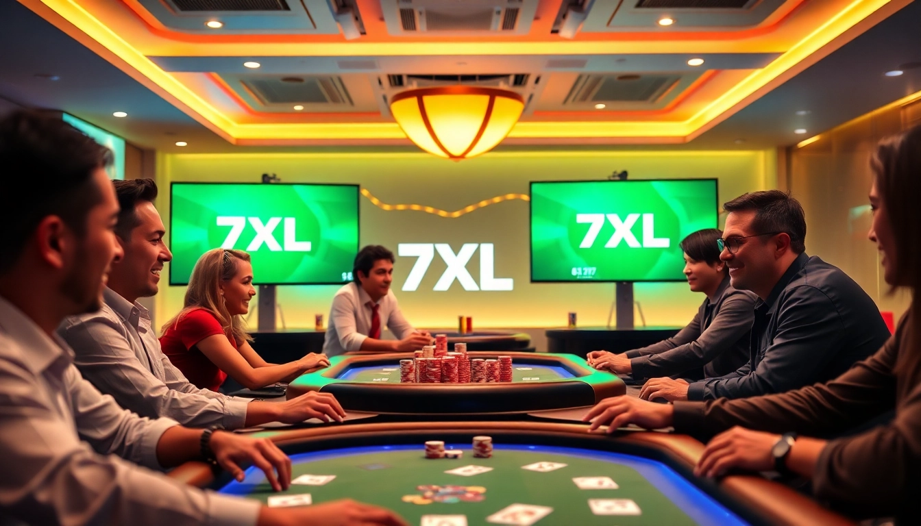 7xl להורדה - סצנת פוקר אונליין מרתקת עם שחקנים מגוונים בשולחנות 7XL