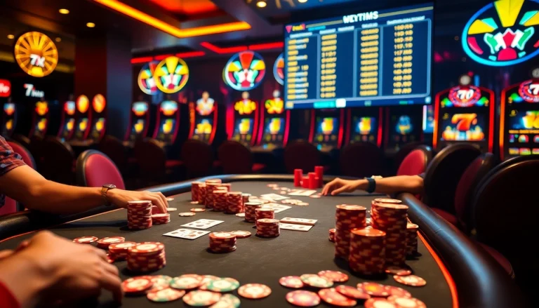 הפעל את האקשן המרגש של פוקר עם 7xl על שולחן משחק קזינו תוסס.