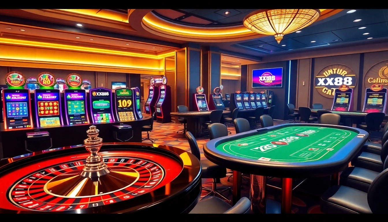 Experience the thrill of gambling at XX88 COM with vibrant casino visuals.