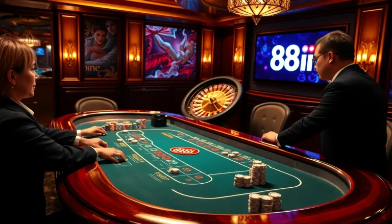 Gamblers engaging in a heated blackjack game at 88i casino.